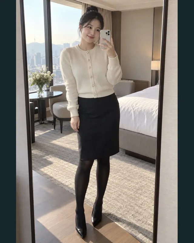 부산 연제구 안내 카드의 성인 모델 거울 셀카