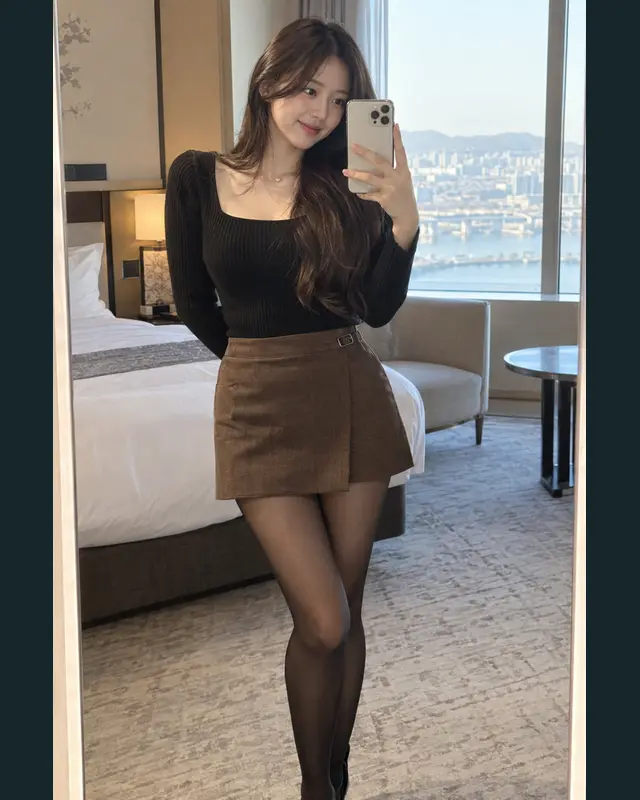 대구 달성군 안내 카드의 성인 모델 거울 셀카