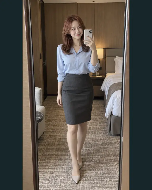 대구 동구 안내 카드의 성인 모델 거울 셀카