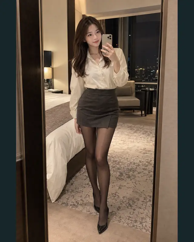 대전 동구 안내 카드의 성인 모델 거울 셀카