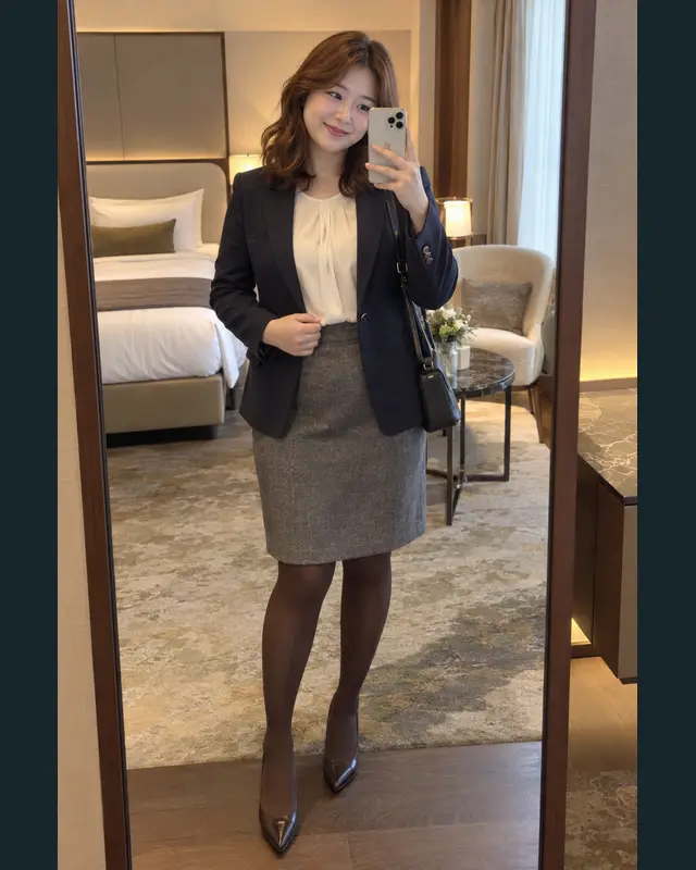 대전 중구 안내 카드의 성인 모델 거울 셀카