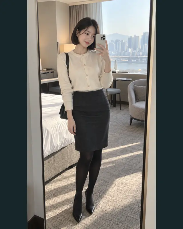 대전 지역 안내 카드의 성인 모델 거울 셀카