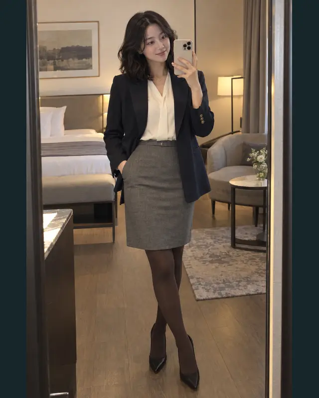 구미 진미동 안내 카드의 성인 모델 거울 셀카