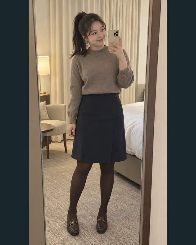 경기 안양시 안내 카드의 성인 모델 거울 셀카