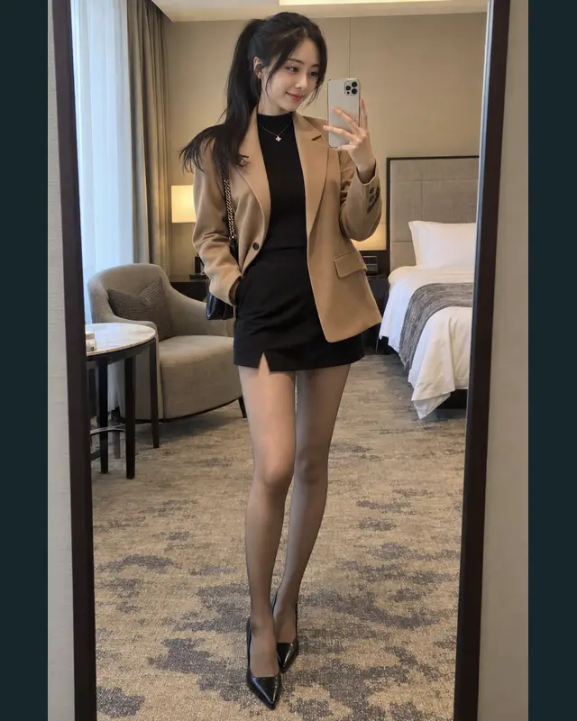 경기 부천시 안내 카드의 성인 모델 거울 셀카