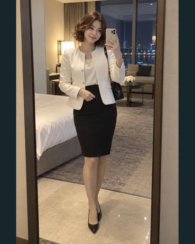 경기 동두천시 안내 카드의 성인 모델 거울 셀카