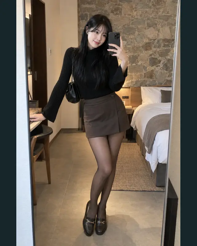 경기 고양시 안내 카드의 성인 모델 거울 셀카