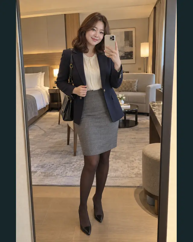 경기 군포시 안내 카드의 성인 모델 거울 셀카