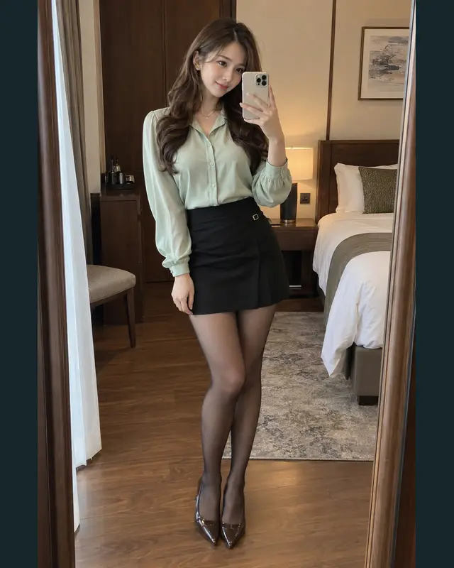 경기 과천시 안내 카드의 성인 모델 거울 셀카