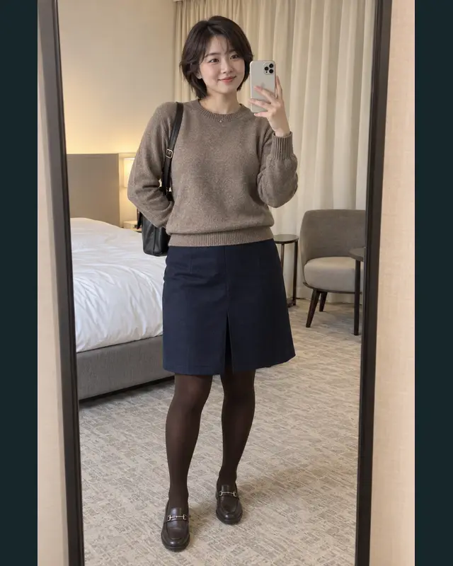 경기 하남시 안내 카드의 성인 모델 거울 셀카