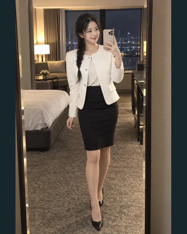 경기 이천시 안내 카드의 성인 모델 거울 셀카