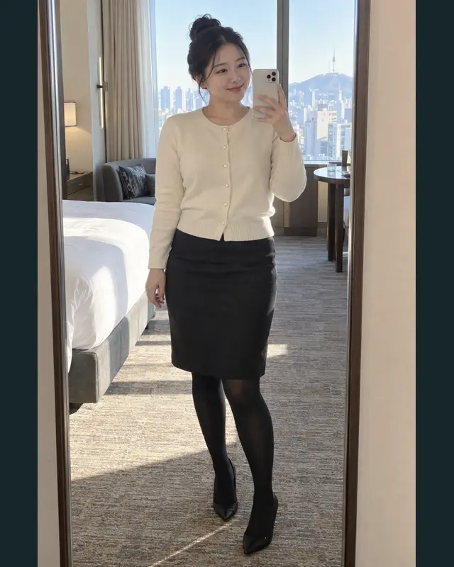 경기 남양주시 안내 카드의 성인 모델 거울 셀카