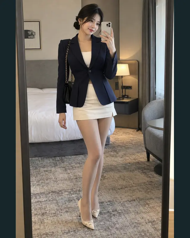 경기 성남시 안내 카드의 성인 모델 거울 셀카