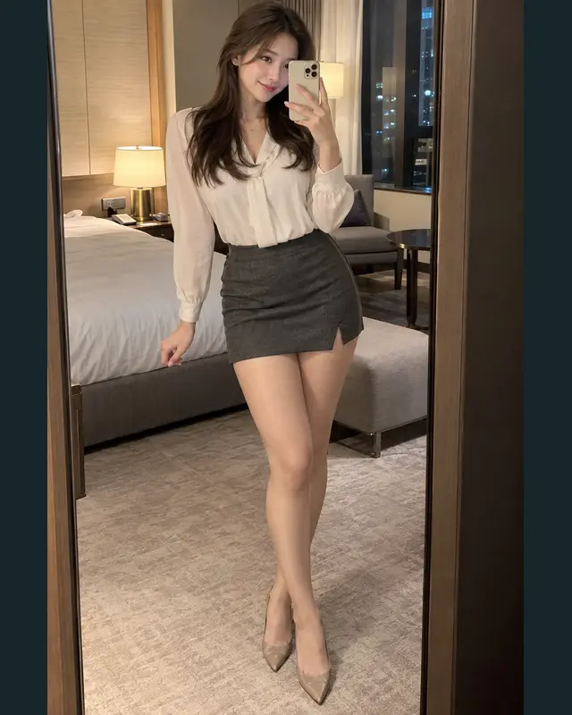 경기 의정부시 안내 카드의 성인 모델 거울 셀카
