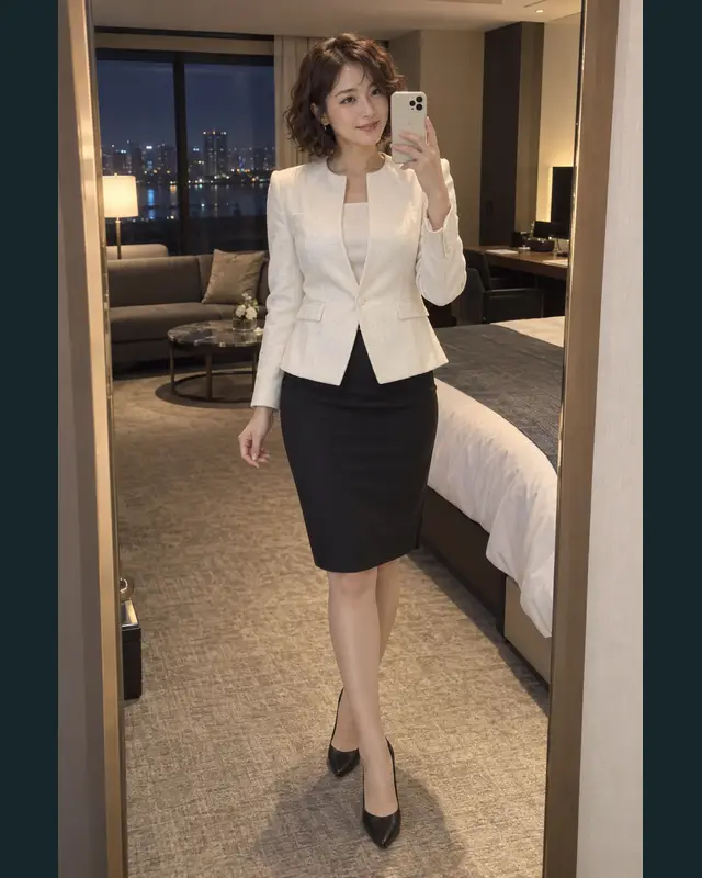 인천 부평구 안내 카드의 성인 모델 거울 셀카