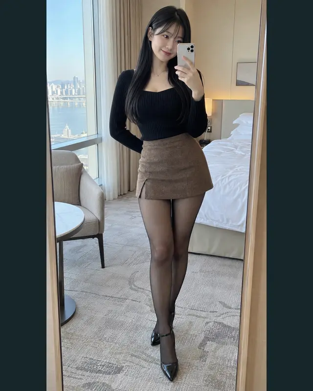 포항 남구 안내 카드의 성인 모델 거울 셀카
