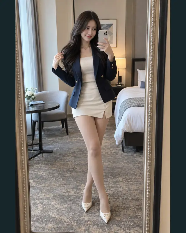 포항 지역 안내 카드의 성인 모델 거울 셀카