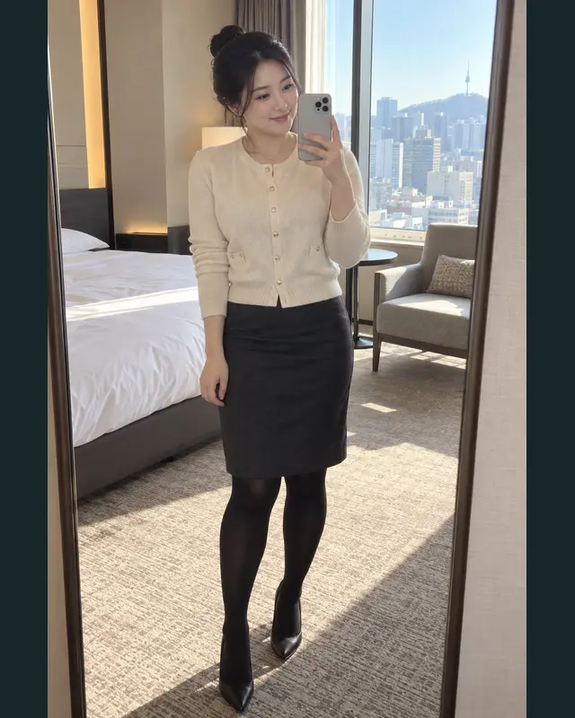 서울 동대문구 안내 카드의 성인 모델 거울 셀카
