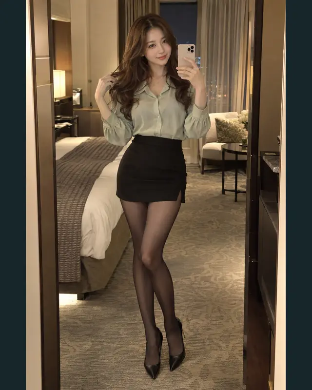 서울 동작구 안내 카드의 성인 모델 거울 셀카