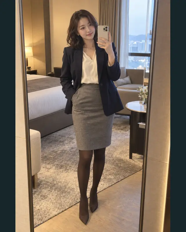 서울 강북구 안내 카드의 성인 모델 거울 셀카