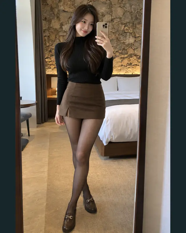 서울 강서구 안내 카드의 성인 모델 거울 셀카
