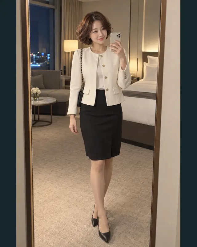 서울 중랑구 안내 카드의 성인 모델 거울 셀카