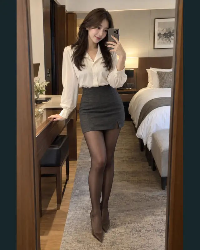 서울 노원구 안내 카드의 성인 모델 거울 셀카
