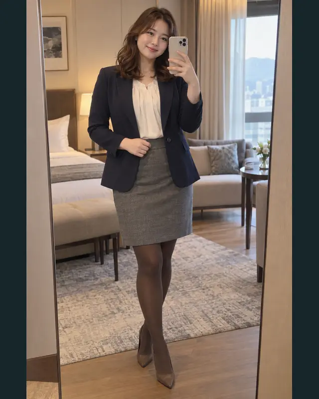 서울 서대문구 안내 카드의 성인 모델 거울 셀카